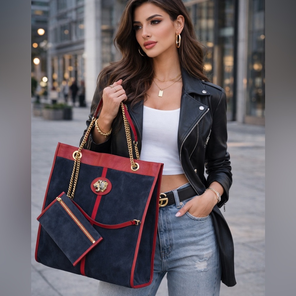 Brand New Gucci Bag! Blue and Red with tiger head.